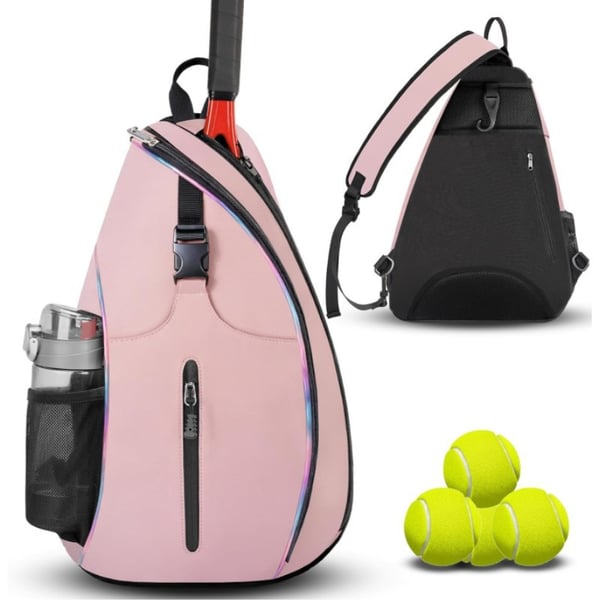 Vedenpitävä tennis- ja sulkapallokassi - yksi olkahihna Pink