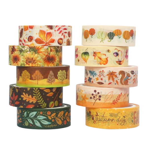 Set med 10 svart washitejp med guldfärgad folie, dekorativ tejp Multicolor1 Set med 10 svart washitejp med guldfärgad folie, dekorativ tejp Multicolor1