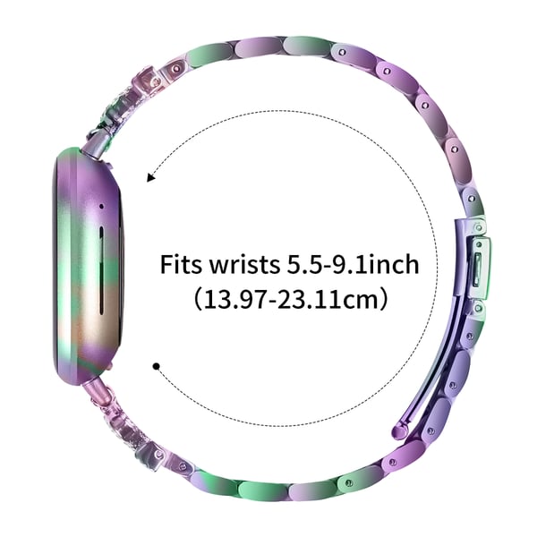 Funklende urrem med tre perler til Fitbit Versa 3/4/Sense 2