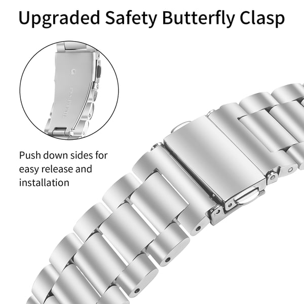 Ruostumattomasta teräksestä valmistettu ranneke Galaxy Watch4/5/6 -kellolle - Hopea