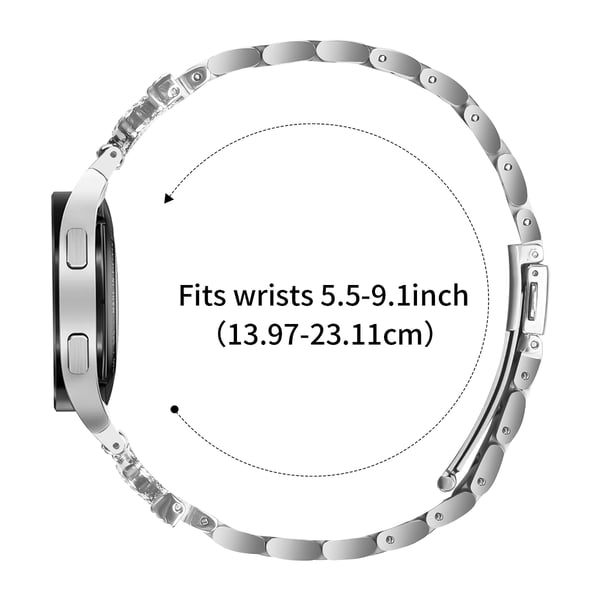 Ruostumattomasta teräksestä valmistettu ranneke Galaxy Watch4/5/6 -kellolle - Hopea