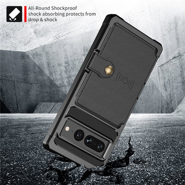 Google Pixel 8 Pro Etui, Pungetui med Kortholder & Stativ