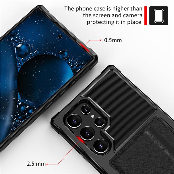 Suojaava Samsung S9 Plus -puhelinkotelo korttipidikkeellä