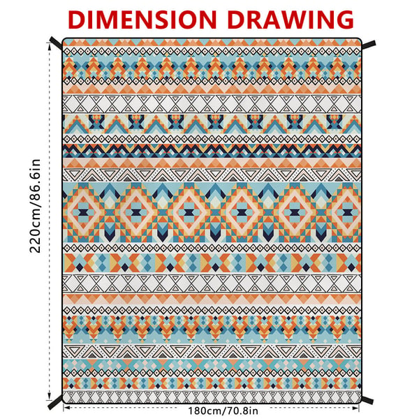 Ekstra stor strandmatte for piknik og camping - Hurtigtørkende og vanntett Model 6