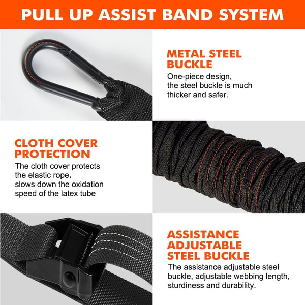 Pull up band / Træningsbånd pull ups - Pull up-hjælp til styrketræning Black 240 lbs
