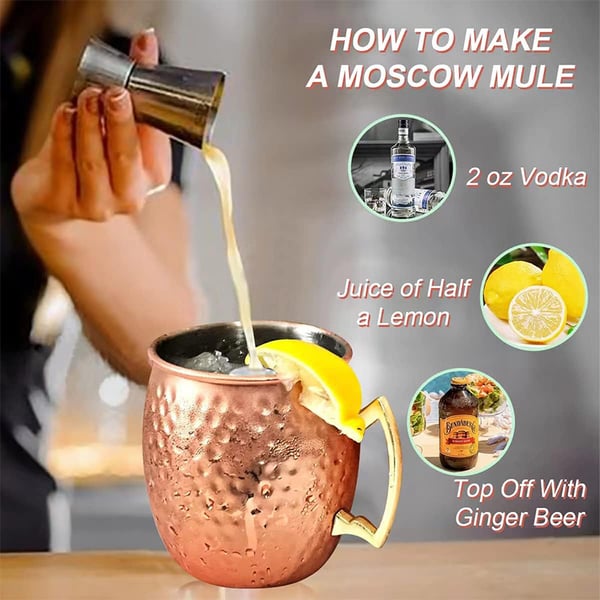 Elegant Cocktailglas i Hammeret Kobber S