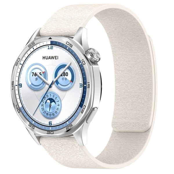 Cloud Wood Grain Silicone Magnetic Strap White 20 mm