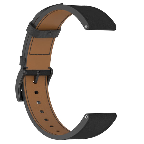 Rem i ægte læder til Samsung Watch 4 5 6 7 Black