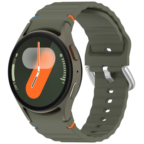 Samsung Watch 7 Wave -ranneke - Hopeasolki (haalistumaton) - Armeijanvihreä