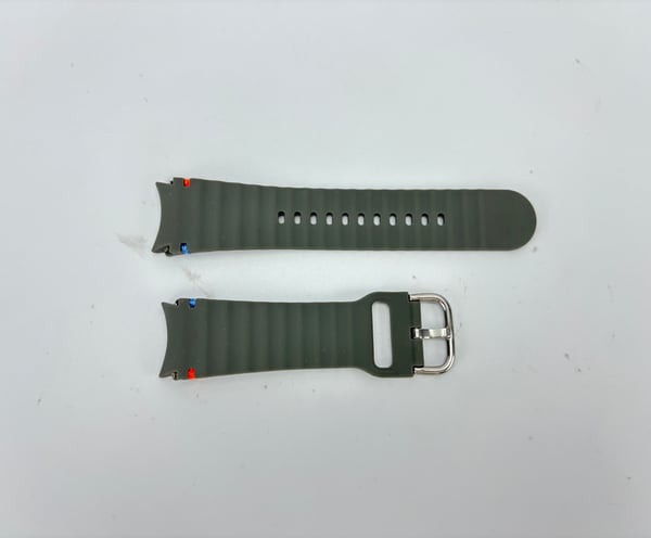 Samsung Watch 7 Wave Strap - Sølvspenne (blekningsbestandig) - Armégrønn