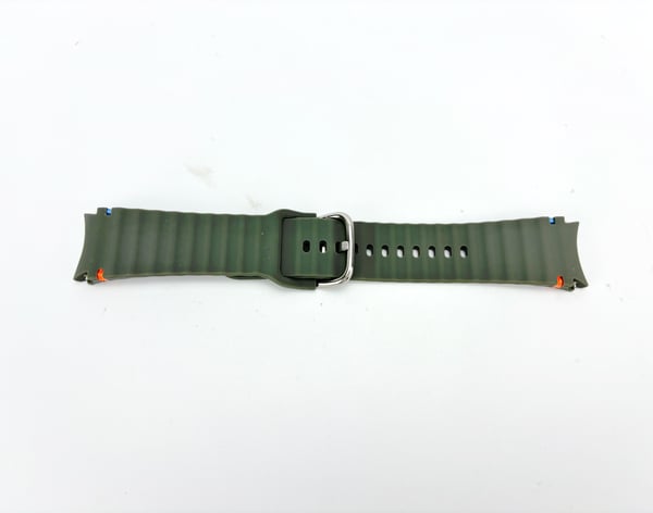 Samsung Watch 7 Wave Strap - Sølvspenne (blekningsbestandig) - Armégrønn