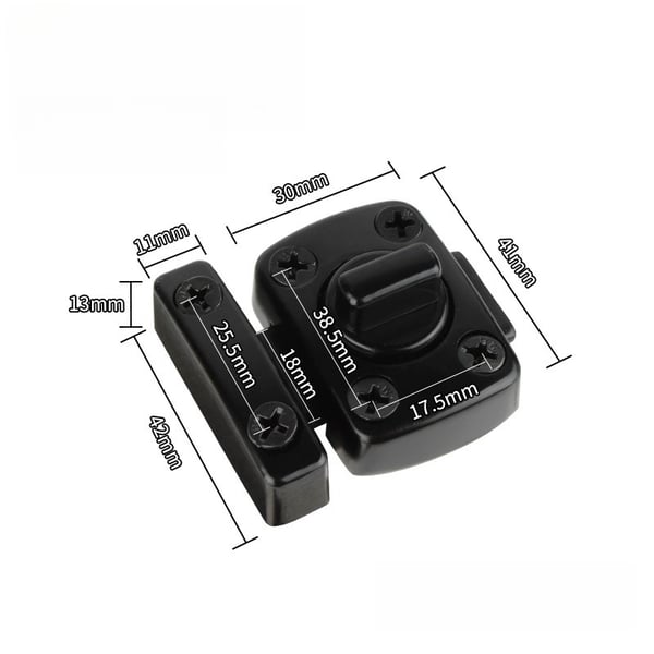 Liukuoven salpa - Avaimella lukittava Black S