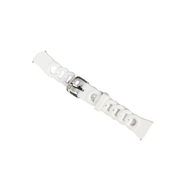 Silikonerem til smartwatch - kompatibel med Samsung & Huawei White M