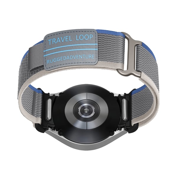 Klockarmband i vävd nylon för Samsung Watch 4/5/6/7/FE Blue + Grey M