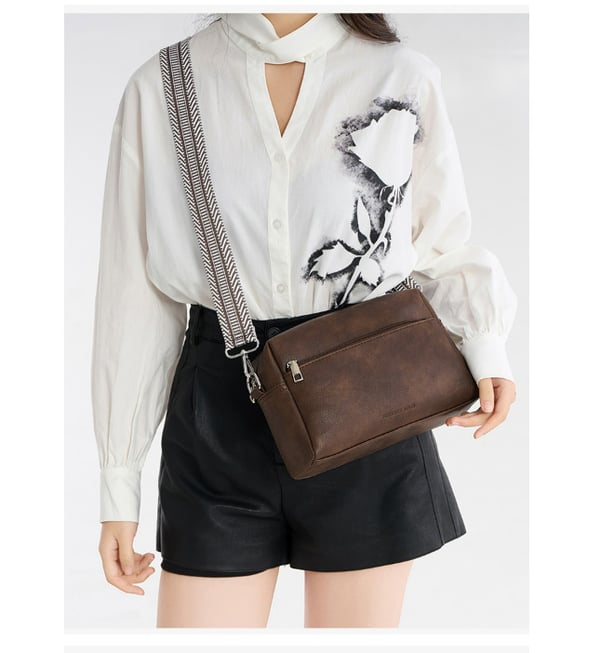 Vintage Casual Skuldertaske til Kvinder coffee