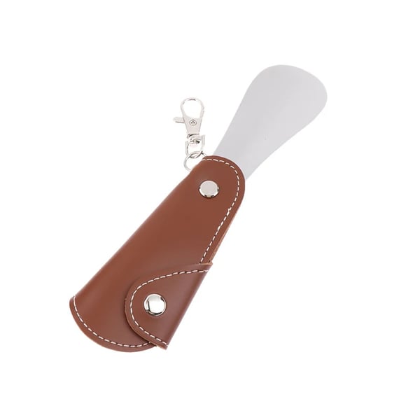Ergonomisk skohorn med nøglering - Nemt at tage sko på Brown