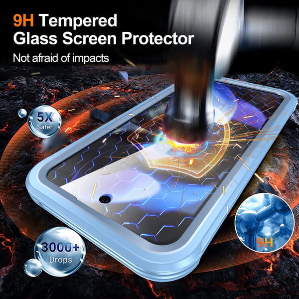 Magnetisk deksel til Google Pixel 9A med 9H herdet glassbakside Blue