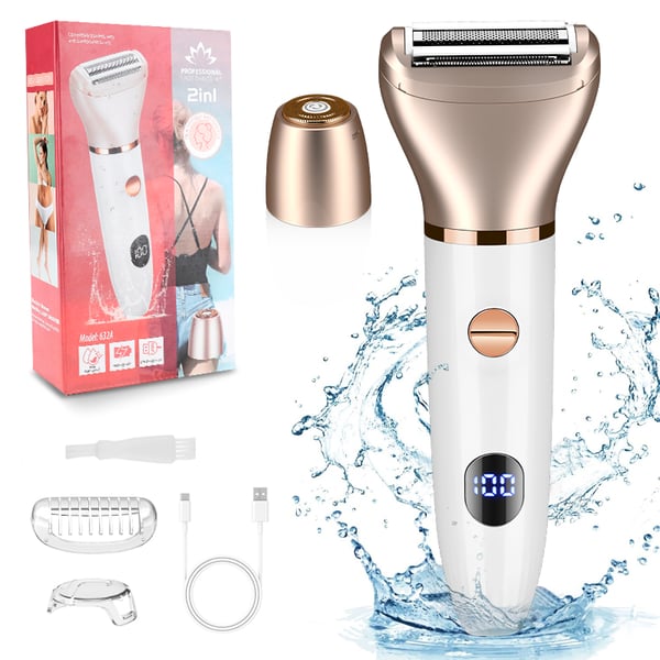 2-i-1 Elektrisk Kropstrimmer & Shaver til Kvinder Gold