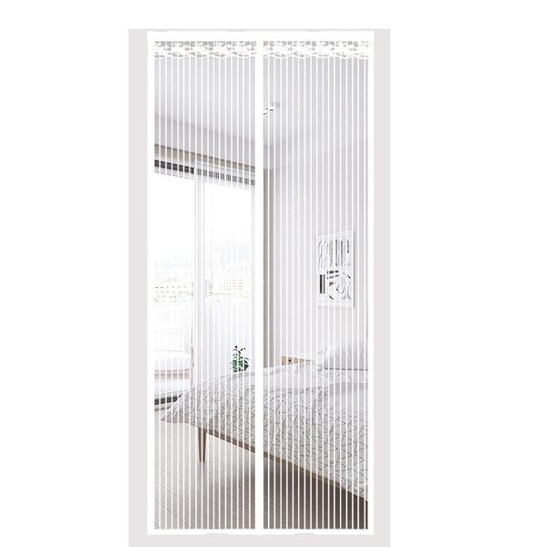 Magnetisk myggenet dørgardin, 90x210cm, hvid Magnetisk myggenet dørgardin, 90x210cm, hvid