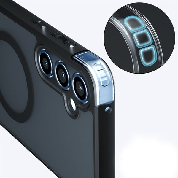 Mattsvart magnetisk telefondeksel til Samsung Galaxy A-serien Model 1