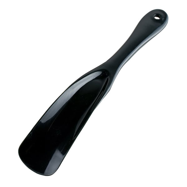 Sett med 2 skohorn i plast - enkle å ta på, ingen bøying Black