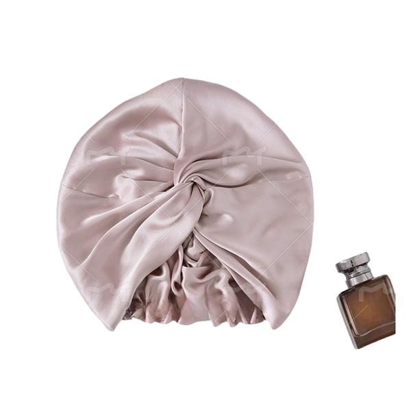 100 % sidenmössa för kvinnor, dubbelskiktad sidenmössa lotus pink