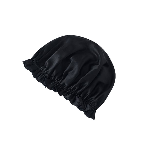 100% Mulperisilkkipäähine naisille, pehmeä hiushuivi nukkumiseen Black L