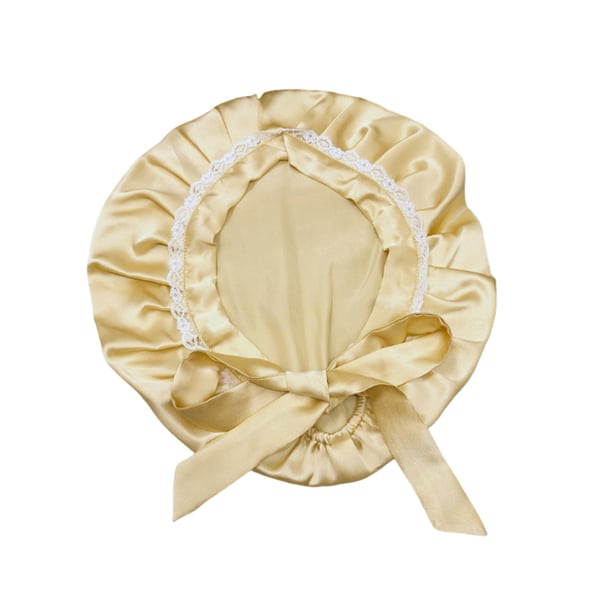 Silkkinen unimyssy pitsillä naisille, 100% silkkihiusmyssy Champagne