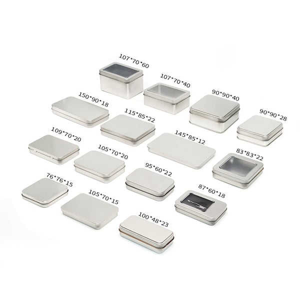 Silver Rektangulär Plåtlåda Model 2