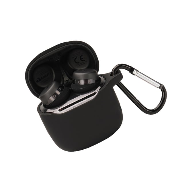 Beskyttende etui til JBL TOURPRO+ ørepropper med karabinkrok Black