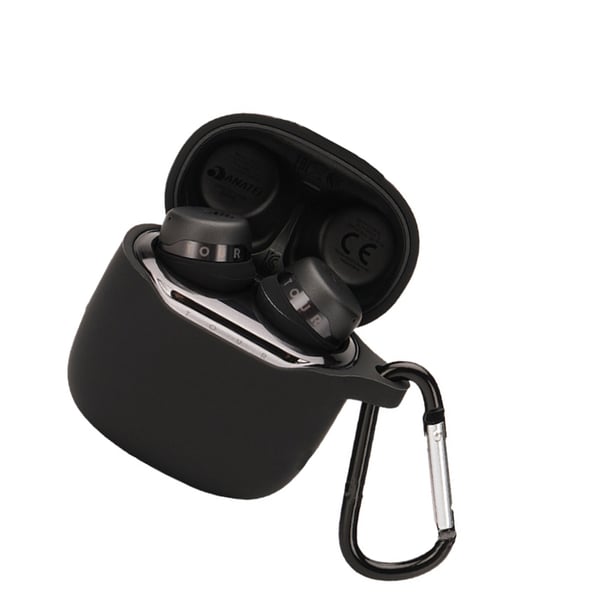 Beskyttende etui til JBL TOURPRO+ ørepropper med karabinkrok Black