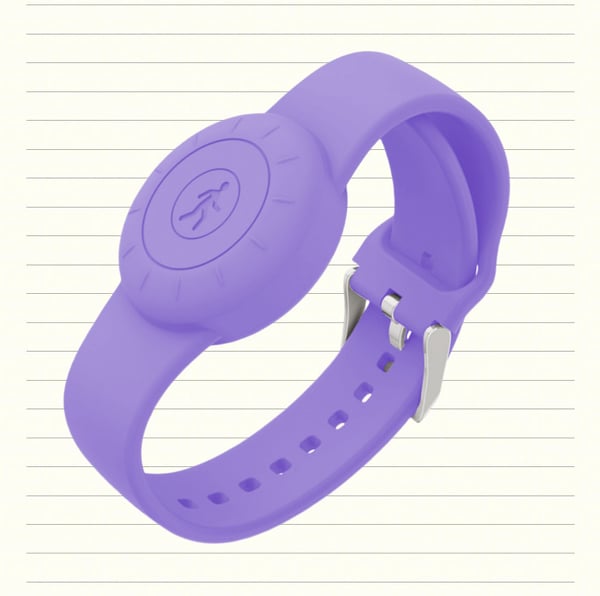 Silikonisuojakotelo Apple AirTag -hihnallesi - Lyhyt Purple