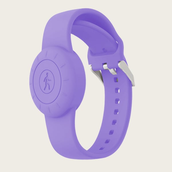 Silikonisuojakotelo Apple AirTag -hihnallesi - Lyhyt Purple