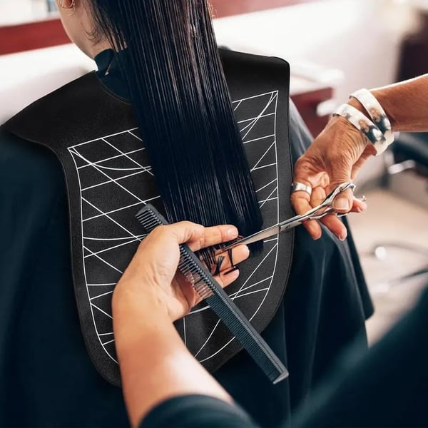 Hårklippningscape i silikon, professionell frisörcape för hårfärgning, hårfärgning, hårklippning och styling Black