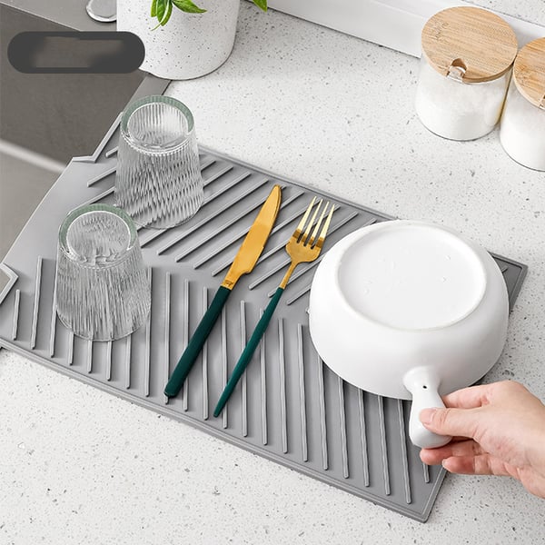 Silikon tørkematte for kjøkkenbenk Grey