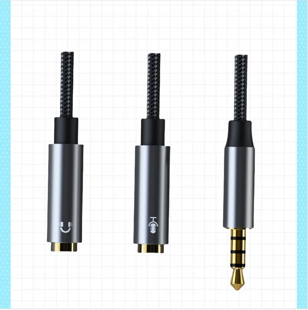 CB01 Hovedtelefon- og Mikrofonsplitter Adapter Audiokabel Model 2