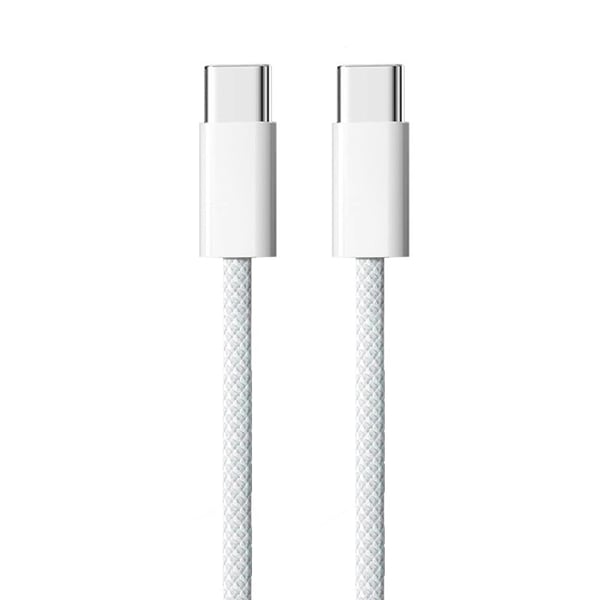 2-pack punottu USB-C - USB-C -kaapeli - harmaa ja valkoinen 1m