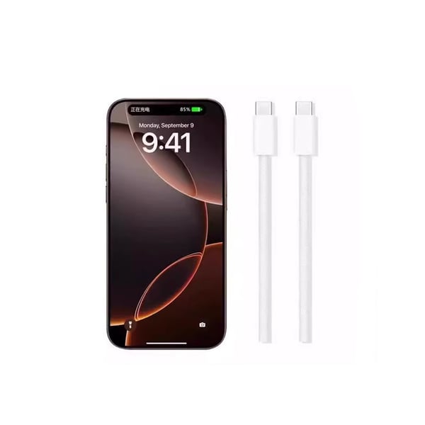 2-pack punottu USB-C - USB-C -kaapeli - harmaa ja valkoinen 1m