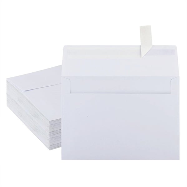 Klassiska vita A7-kuvert - 50-pack (5x7 tum)