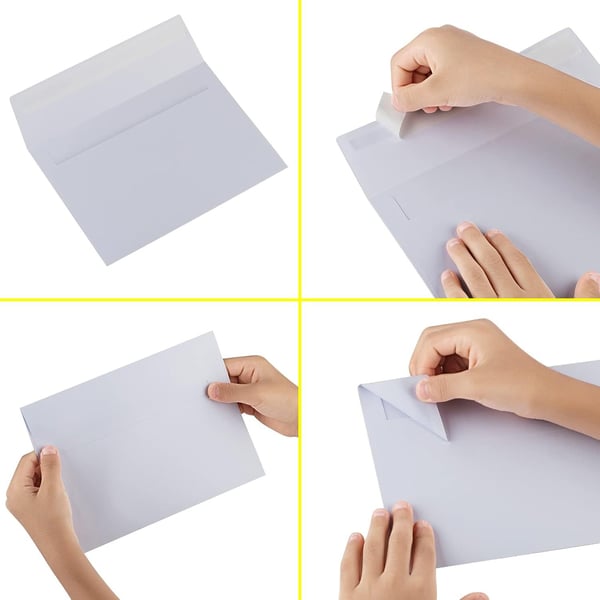 Klassiska vita A7-kuvert - 50-pack (5x7 tum)