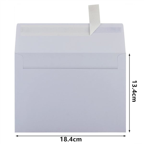 Klassiska vita A7-kuvert - 50-pack (5x7 tum)