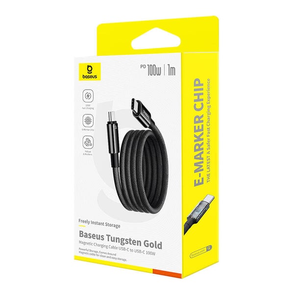 Baseus Tungsten Gold Ladekabel USB-C til USB-C 100W 1m (sort)