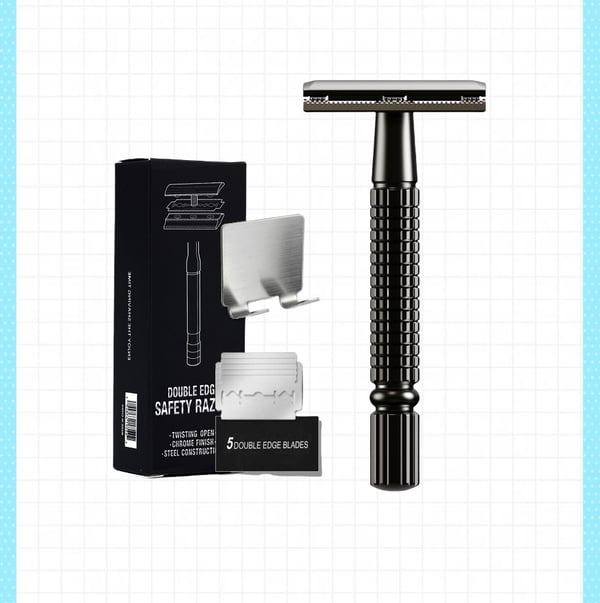 Ny manuell barberhøvel - dobbel egg for en glatt barbering Black