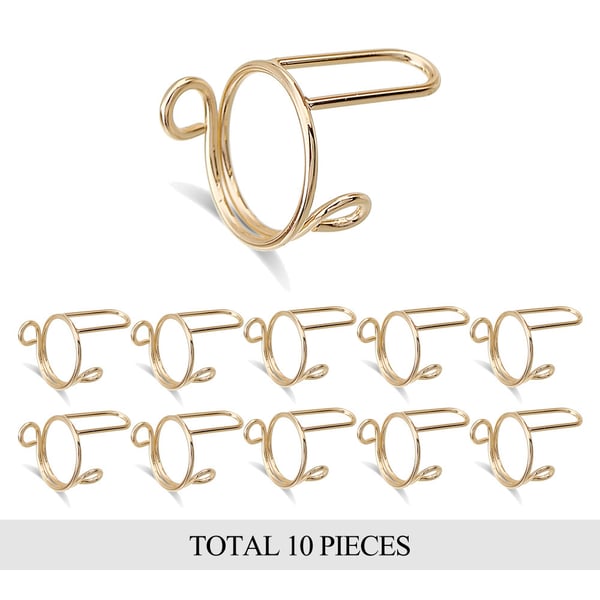 Aftagelige negle ringe til akryl negle, 10 stk. Gold