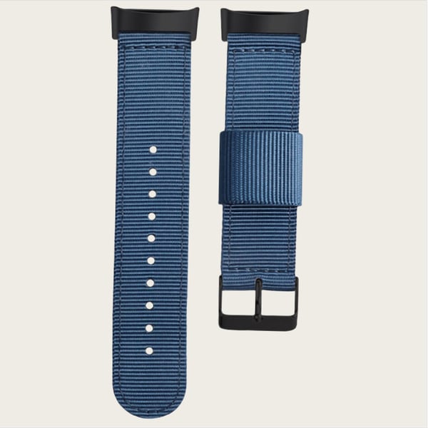 Nylon klokkereim til Fitbit Charge 5, pustende sport-erstatningsreim Blue