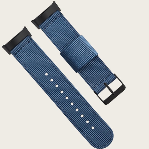 Nylon klokkereim til Fitbit Charge 5, pustende sport-erstatningsreim Blue