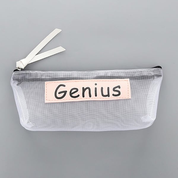 Gjennomsiktig pennal med glidelås Transparent genius