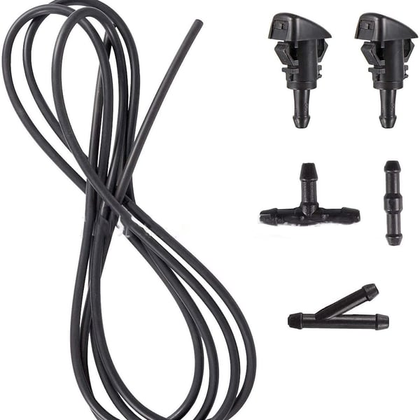Spylerdyse-sett - 2 dyser, koblinger og 3 m slange for Chrysler Dodge Jeep Ram
