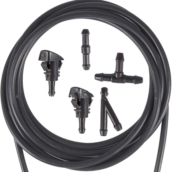 Spylerdyse-sett - 2 dyser, koblinger og 3 m slange for Chrysler Dodge Jeep Ram