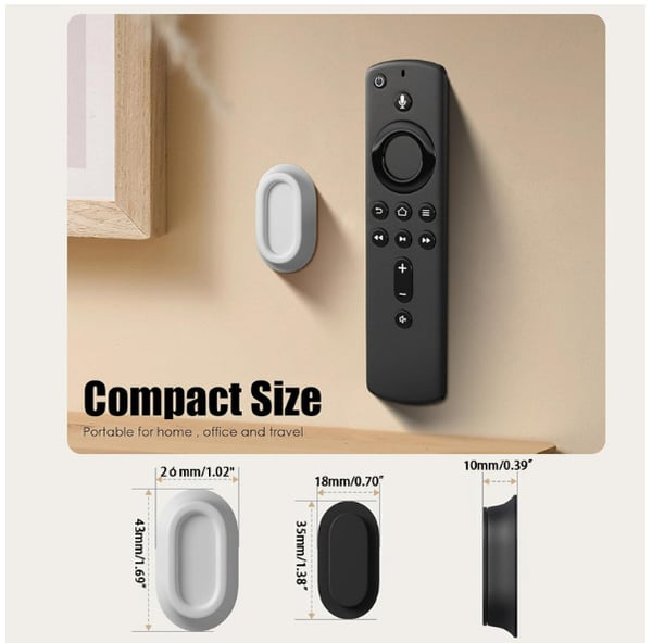 4-pakning magnetisk fjernkontrollholder, silikon TV-fjernkontroll arrangør White